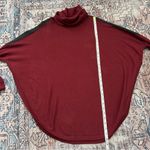 Lole  Wine Burgundy Color Block Turtleneck Sweater Split Hem Tunic Size Small Photo 7