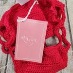 Maiya Paris Lili Bikini Bottom in Cerise Red Crochet Small NWT Photo 7