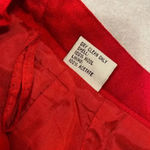 Red 100% Wool Knee Length Pencil Skirt Lined Pockets Zip Back Slit Size 14 Photo 10