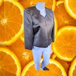 Tahari Arthur Levine Luxe Bronze Open Front Collarless Blazer Size 4 Photo 8