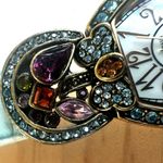 Heidi Daus Pastel Crystal Watch with Aqua Leather Strap Blue Photo 5