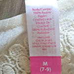 No Boundaries  Girls Tunic Elbow Sleeve‎ Tie Front Scoop Neck Top Beige Sz M 7-9 Photo 3