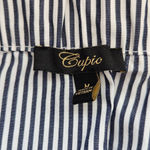 cupio Navy Stripe Off the Shoulder Top Size Medium Preppy Striped Top Photo 4