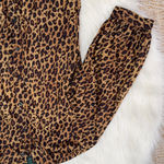 Lauren Ralph Lauren Brown Animal Print Puff Sleeve Button Up Shirt Size SP Photo 2