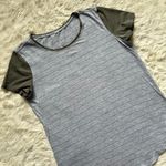Lululemon Top Love Crew III Short Serve Stripe Heathered Core Light Grey Sage Photo 4