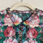 Johnny Was  Floral Bethia Mixed-Print Button-Front Long-Sleeve Silk Georgette Top Photo 2