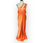 Bardot  Ambroise Asymmetric One Shoulder Dress Women's 12 Orange Maxi Slit NWT Photo 2