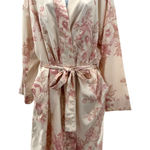 Monique Lhuillier‎ Pottery Barn Floral Satin Robe Kimono Belted Sleeve Pajama Tan Size undefined Photo 0