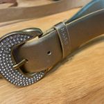 Steve Madden Vintage 90s  Metallic GOLD Leather BELT Rhinestone Buckle XL Photo 1