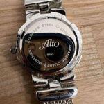 Alto Ladies Watch Crystal Embellishments Pearl Dial Stainless Weave Bracelet Photo 4