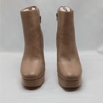 INC International Concepts Alize Platform Booties Women 9M Tan Faux Leather Boot Size 9 Photo 2