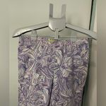 Sigrid Olsen  Purple and White Leaf Print Pants SIZE‎ 8 Photo 2