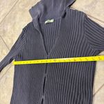 525 America Black Collar Ribbed Long Duster Sweater Cardigan Sz M Grunge Goth Photo 6