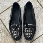 Prada  Black Crystal Embellished Leather Loafers Photo 1