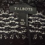 Talbots Size XL Black Gray Sparkle Long Open Cardigan Sweater Topper Photo 6