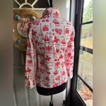 Vintage 70s Ship ‘n Shore historical US landmark long sleeve blouse, size medium Red Photo 6