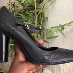 Gianni Bini Black Leather Mary Jane classic academia preppy schoolgirl oxfords chunky platform round toe buckles Mary Jane 3” ballet flats heels pumps - 2000s Y2K Size 8M, excellent condition #goth #whimsygoth #grunge #preppy Photo 0