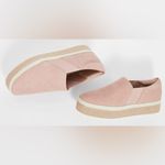 Vince Oatmeal Suede Pink Wilden Espadrille Slip-On Shoes Woven Platform Photo 2