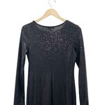 Bebe  Black Disco Dot Long Sleeve Maxi Dress Made in USA Bodycon Sequin Sz Medium Photo 10