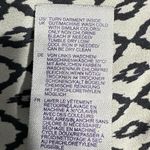 NYDJ Pintuck Blouse Women's Small White Black Long Crepe Sleeve High-Low V-Neck Photo 7