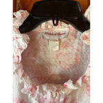 Vintage Floral Nightgown Pink Rose Print Ruffle Collar Short‎ Sleeve Sleepwear Size XXL Photo 3
