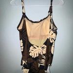 Sun Blush brown‎ leaf pattern one piece size 16 NWOT Tan Photo 1