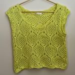 Mustard Seed  Sleeveless Knitted Sweater in Pale Neon Yellow Women’s Size Small Photo 0