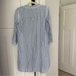 Madison Mathews Blue White Seersucker Dress Embroidered Size XS Photo 3