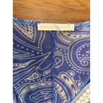 Weston Wear Sheer Blue‎ Paisley Bead Trim Deep V Photo 4