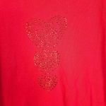 Quacker Factory  Womens Red Embellished Heart Long Sleeve Shirt 2X Valentines Day Photo 2