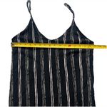 Vintage Women’s Striped Midi Slip Dress Resortwear Vacation Minimalist Beach Black Photo 4