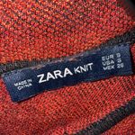 ZARA  Red and Black Chevron Long Sleeve Dress Photo 6