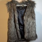 Nicole Miller Nicole Faux Fur Vest in Gray and Black stylish sleek M Photo 0