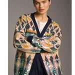 Maeve NWT Anthropologie Patterned Sequin Oversized Cardigan Sweater XS Photo 0