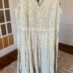 Wonderly  Floral Smocked Midi Dress Cottagecore Coquette Ditsy Floral V Neck L Photo 0