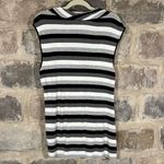 Vivienne Tam Cowl Neck Tank Woman's XL Striped Black White Gray Raw Hem Coastal Photo 3