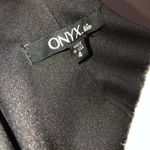 Onyx Nite  Black Metallic Asymmetric Cocktail Dress size 4 Photo 8