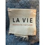La Vie Rebecca Taylor Ruffle 100% Cotton Denim Jumpsuit Side Cutout Size Small Blue Photo 4