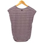 Kuhl Laurel Womens S Mauve Striped Button Tab Sleeve Short Sleeve T Shirt Top Photo 8