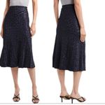 EXPRESS NWT  Midi Slip Skirt in Navy Blue Metallic- Size Medium Photo 1