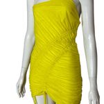 Mistress Rocks  SEXY Yellow Ruched Halter Mini Dress Size XSmall Photo 9