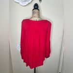 Maeve NTM: by Anthropologie Red Boho Flowy Tunic Blouse Long Sleeve V-Neck Photo 10