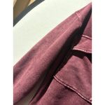 Evereve Burgundy Distressed Button Front Shacket Oversized Cotton Size M Photo 5