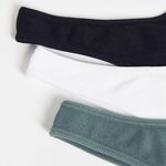 Dorina Flo knit non padded ribbed bralet 3 pack in black khaki and white Photo 1