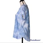 Thread & Supply small women’s blue white tie dye button down short sleeve shirt Photo 2