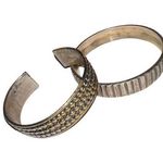 Two Vintage Silver Bangle Cuff Bracelets Silver Photo 0