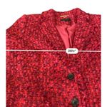 Donna Karan DKNY  New York Tweed Two Button Blazer red With Fringe size 14 Photo 7