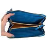 Ora Delphine Evelyn Satchel Crossbody Gemstone Blue Matching Wallet Photo 5