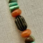 Stabilized Turquoise & Carnelian Beaded Necklace with Industrial Cross & Dragonf Photo 7