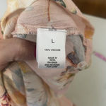 Haute Hippie Tribe Women’s Size L Pink Floral Ruffle Top Boho Blouse Peasant Photo 9